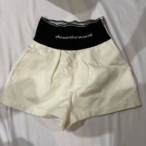 Alexanderwang safari short with exposed zipper and logo elastic